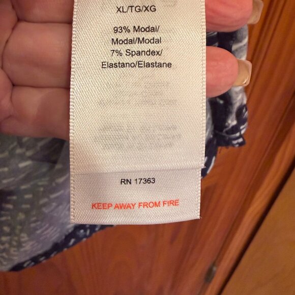 NWOT Donna Karan Sleepwear XL Sleeveless Blue/Black Top and Shorts - Picture 4 of 6